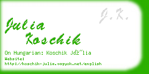 julia koschik business card